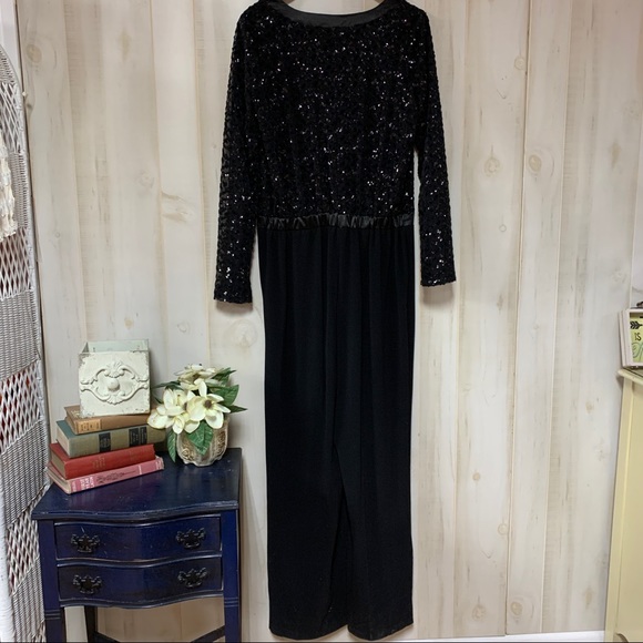 Gibson Latimer Black Jumpsuit Sequin 14 Gatsby - Picture 4 of 8